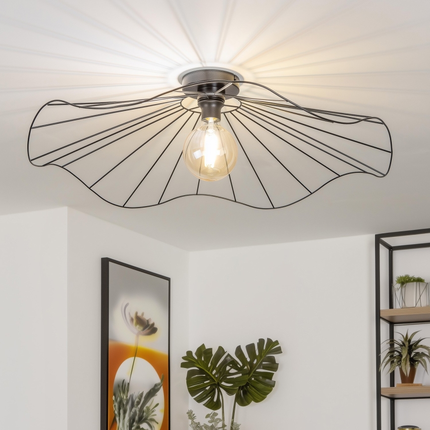 Brilagi - LED paviršinis lubų šviestuvas CERIA WIRE 1xE27/40W/230V Ø 80 cm juodas