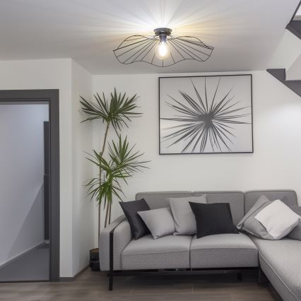 Brilagi - LED paviršinis lubų šviestuvas CERIA WIRE 1xE27/40W/230V Ø 80 cm juodas