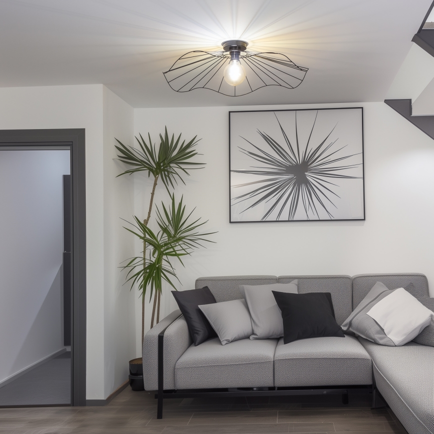 Brilagi - LED paviršinis lubų šviestuvas CERIA WIRE 1xE27/40W/230V Ø 80 cm juodas