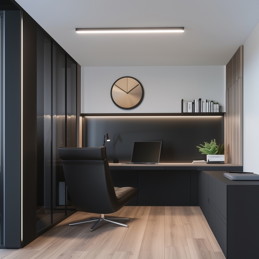 Brilagi - LED lubų paviršinis šviestuvas FULLDAY LED/30/40/50W/230V 2700/4000/6000K 150 cm UGR19 juodas