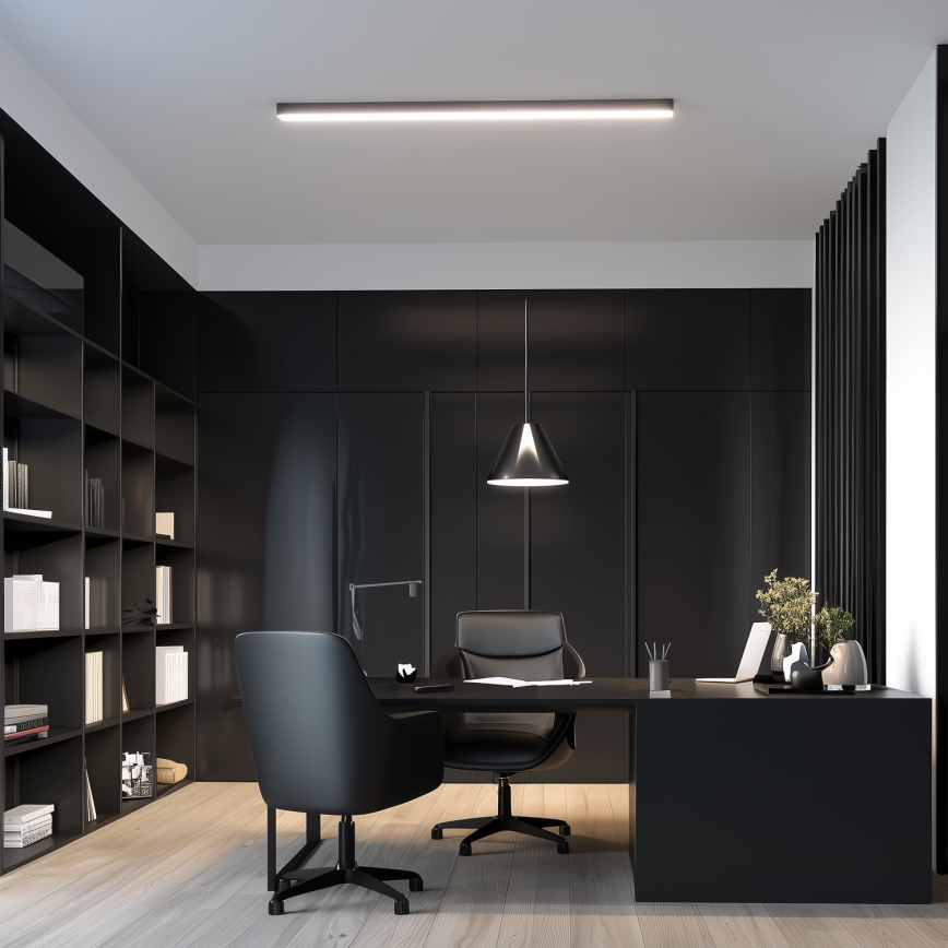 Brilagi - LED lubų paviršinis šviestuvas FULLDAY LED/30/40/50W/230V 2700/4000/6000K 150 cm UGR19 juodas