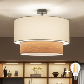 Brilagi - LED paviršinis šviestuvas CERIA 1xE27/60W/230V Ø 50 cm juoda/balta/smėlinė