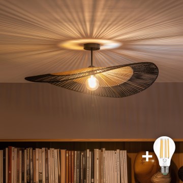 Brilagi - LED paviršinis šviestuvas CERIA BOHO 1xE27/60W/230V Ø 80 cm juoda/ruda/juoda