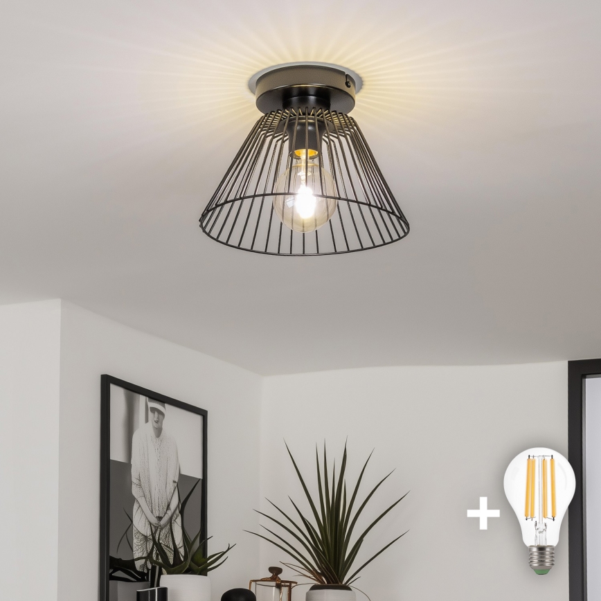 Brilagi - LED paviršinis šviestuvas CERIA WIRE 1xE27/40W/230V skersmuo 30 cm juodas