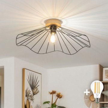 Brilagi - LED paviršinis šviestuvas CERIA WIRE 1xE27/40W/230V skersmuo 60 cm juoda/ąžuolas