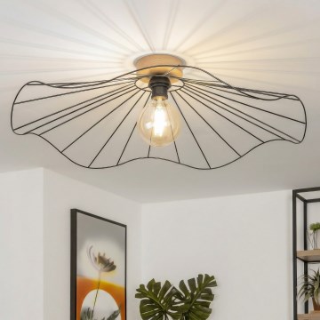 Brilagi - LED paviršinis šviestuvas CERIA WIRE 1xE27/40W/230V skersmuo 80 cm juoda/ąžuolas