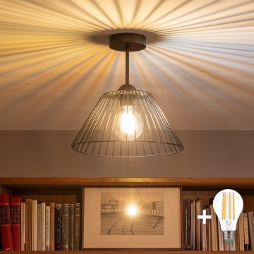 Brilagi - LED paviršinis šviestuvas CERIA WIRE 1xE27/60W/230V skersmuo 30 cm juodas