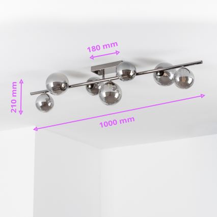 Brilagi - LED paviršinis šviestuvas MILLA 7xG9/3W/230V juodas chromas/dūminis