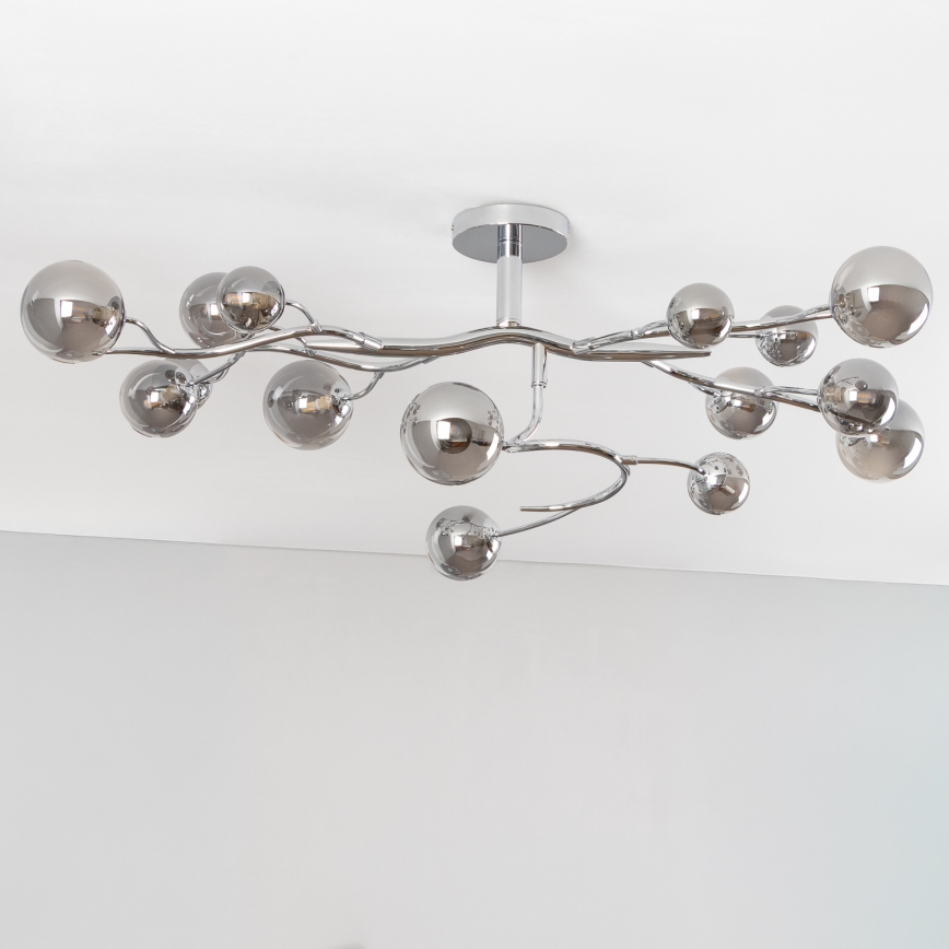 Brilagi - LED paviršinis šviestuvas MISTEL 15xG9/3W/230V juodas chromas/dūminis