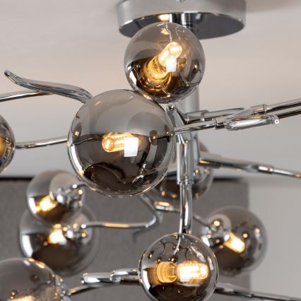 Brilagi - LED paviršinis šviestuvas MISTEL 15xG9/3W/230V juodas chromas/dūminis