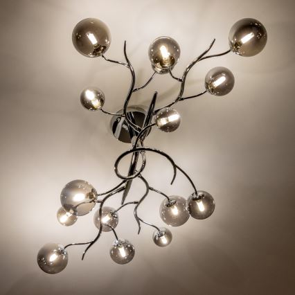 Brilagi - LED paviršinis šviestuvas MISTEL 15xG9/3W/230V juodas chromas/dūminis