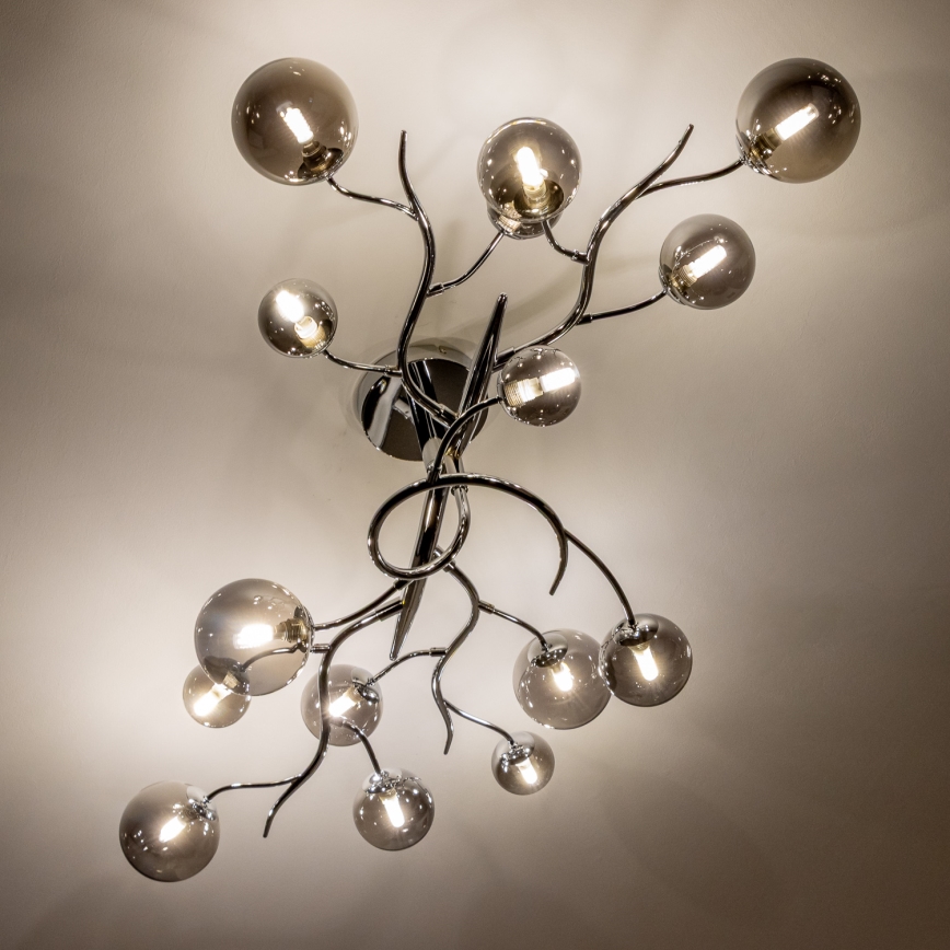 Brilagi - LED paviršinis šviestuvas MISTEL 15xG9/3W/230V juodas chromas/dūminis