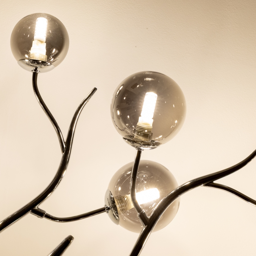 Brilagi - LED paviršinis šviestuvas MISTEL 15xG9/3W/230V juodas chromas/dūminis