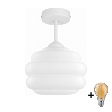 BRILAGI - LED Paviršinis šviestuvas RETRO GLASS 1xE27/60W/230V skersmuo 20 cm baltas