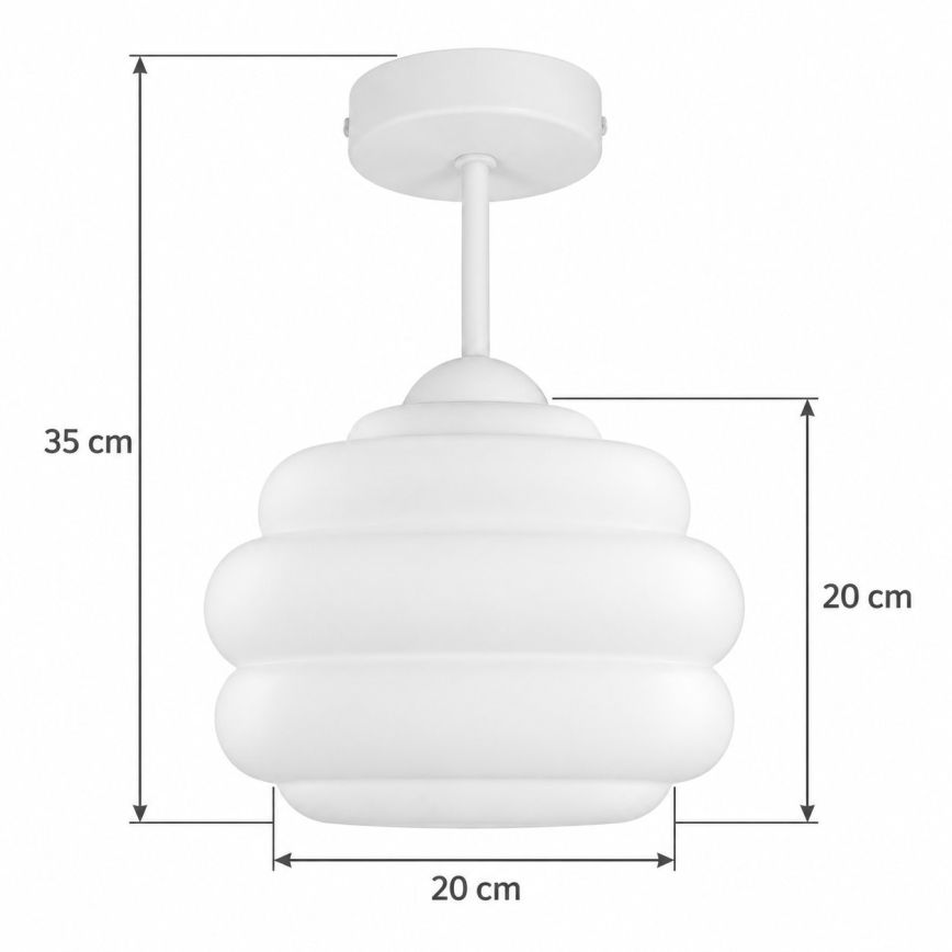 BRILAGI - LED Paviršinis šviestuvas RETRO GLASS 1xE27/60W/230V skersmuo 20 cm baltas