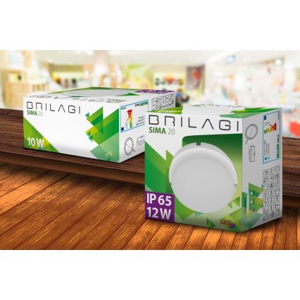 Brilagi - LED pramoninis lubinis šviestuvas SIMA LED/12W/230V IP65 baltas