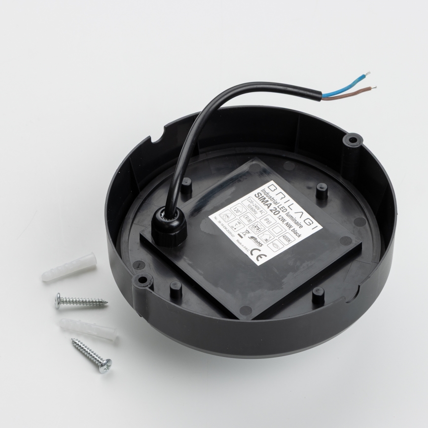 Brilagi - LED pramoninis lubinis šviestuvas SIMA LED/12W/230V IP65 juodas