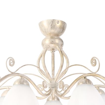 Brilagi - LED prie lubų montuojama liustra ANTICO 5xE27/60W/230V 3000K balta patina
