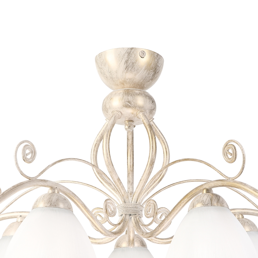 Brilagi - LED prie lubų montuojama liustra ANTICO 5xE27/60W/230V 3000K balta patina