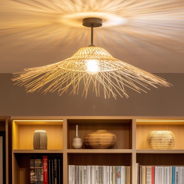 Brilagi - LED prie lubų montuojama liustra CERIA BOHO 1xE27/60W/230V Ø 70 cm juoda/smėlinė