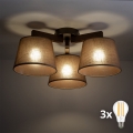 BRILAGI - LED Prie lubų montuojama liustra LATTE 3xE27/15W/230V pušis/ruda