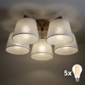BRILAGI - LED prie lubų montuojama liustra LATTE SABIA 5xE27/15W/230V pušis/balta