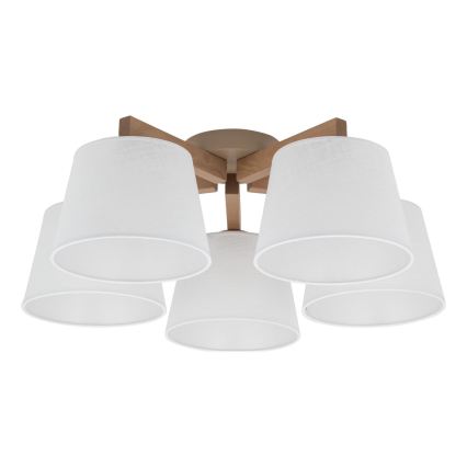 BRILAGI - LED prie lubų montuojama liustra LATTE SABIA 5xE27/15W/230V pušis/balta