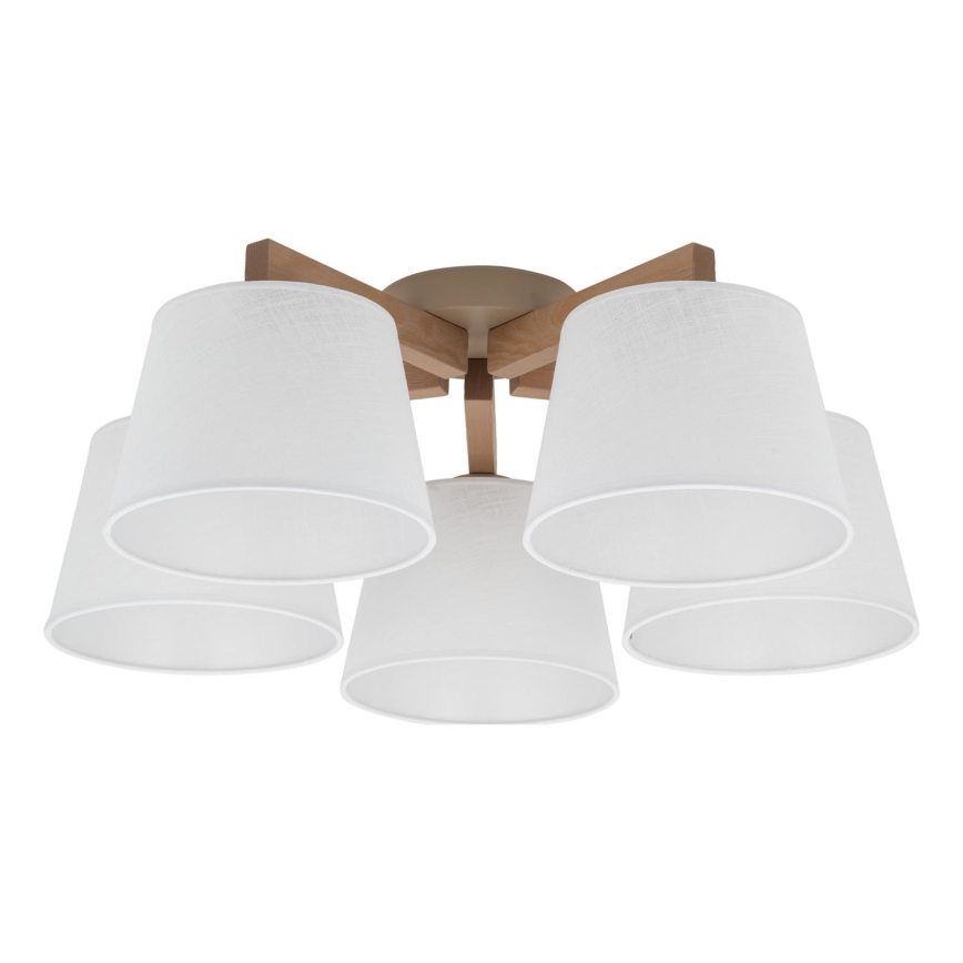 BRILAGI - LED prie lubų montuojama liustra LATTE SABIA 5xE27/15W/230V pušis/balta