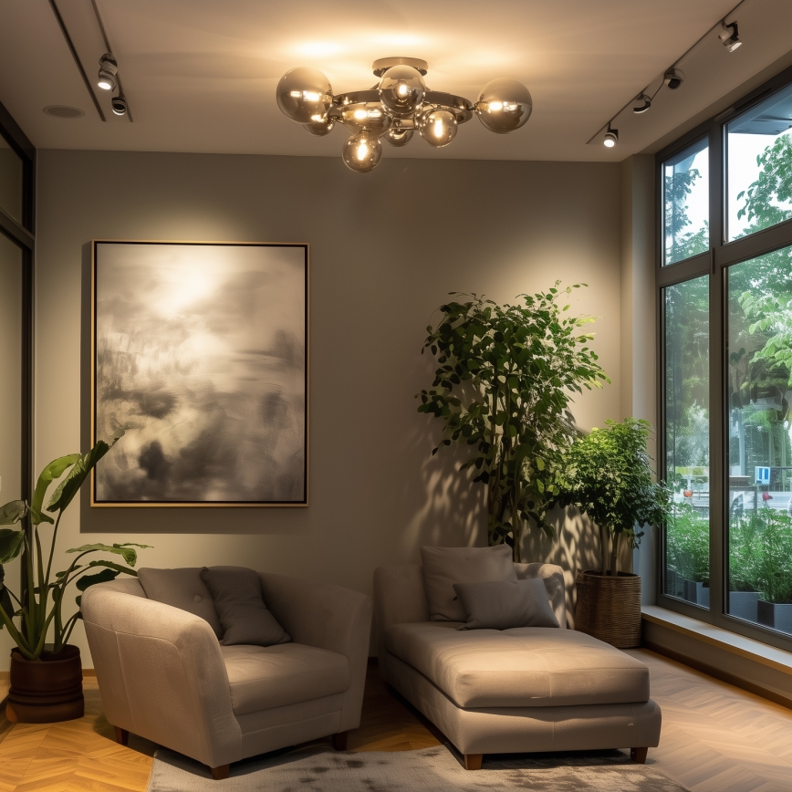 Brilagi - LED prie lubų montuojama liustra MILLA 10xG9/3W/230V juodas chromas/dūminė