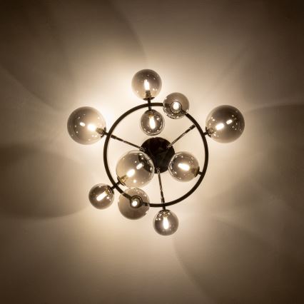 Brilagi - LED prie lubų montuojama liustra MILLA 10xG9/3W/230V juodas chromas/dūminė