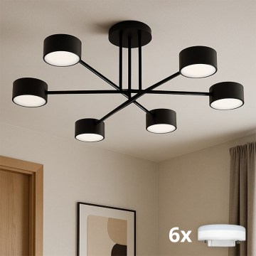 Brilagi - LED prie lubų montuojama liustra MONO 6xGX53/12W/230V juoda