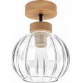 BRILAGI - LED Prie lubų montuojama liustra RETRO GLASS 1xE27/60W/230V skersmuo 18 cm ąžuolas/skaidrus