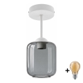 BRILAGI - LED Prie lubų montuojama liustra RETRO GLASS 1xE27/60W/230V Ø 14 cm balta/dūminė pilka