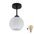 BRILAGI - LED Prie lubų montuojamas liustras RETRO GLASS 1xE27/60W/230V skers. 15 cm juoda/balta