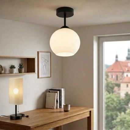BRILAGI - LED Prie lubų montuojamas liustras RETRO GLASS 1xE27/60W/230V skers. 15 cm juoda/balta