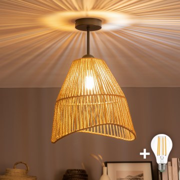 Brilagi - LED prie lubų montuojamas šviestuvas CERIA BOHO, 1xE27/60W/230V, skersmuo 30 cm, juoda/ruda