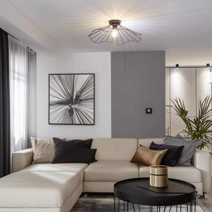 Brilagi - LED prie lubų montuojamas šviestuvas CERIA WIRE 1xE27/40W/230V, skersmuo 60 cm, juodas