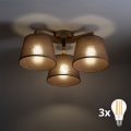 BRILAGI - LED prie lubų montuojamas šviestuvas LATTE SABIA 3xE27/15W/230V pušis/ruda