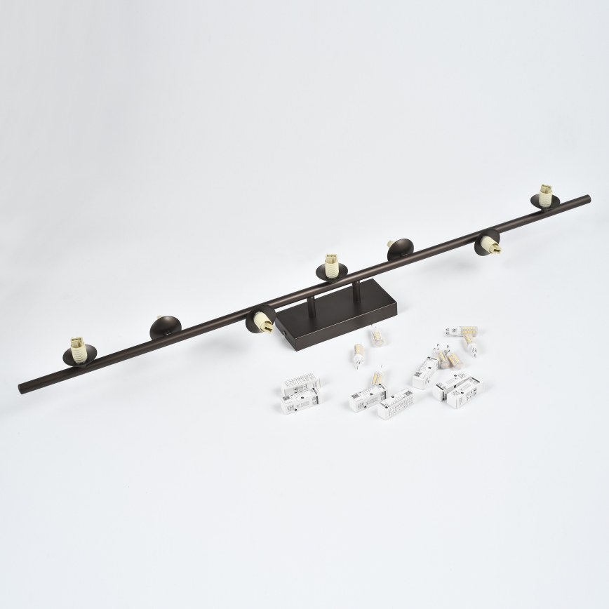 Brilagi - LED prie lubų montuojamas šviestuvas MILLA 7xG9/3W/230V ruda/dūminė ruda