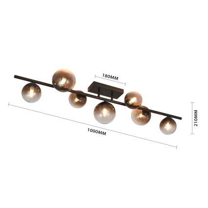 Brilagi - LED prie lubų montuojamas šviestuvas MILLA 7xG9/3W/230V ruda/dūminė ruda