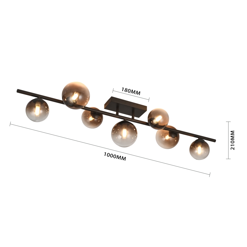 Brilagi - LED prie lubų montuojamas šviestuvas MILLA 7xG9/3W/230V ruda/dūminė ruda