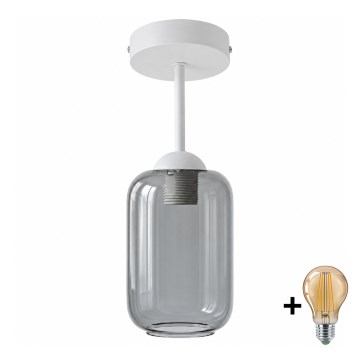 BRILAGI - LED Prie lubų montuojamas šviestuvas RETRO GLASS 1xE27/60W/230V skersmuo 14 cm balta/dūminė pilka