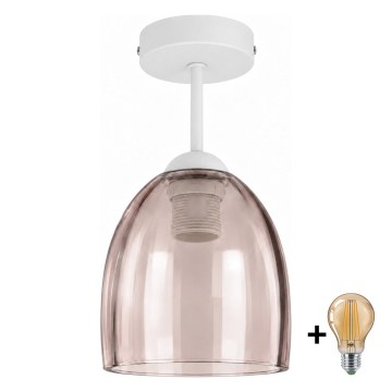 BRILAGI - LED Prie lubų montuojamas šviestuvas RETRO GLASS 1xE27/60W/230V skersmuo 17 cm balta/dūminė smėlinė