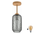 BRILAGI - LED Prie lubų montuojamas šviestuvas RETRO GLASS 1xE27/60W/230V ø 14 cm smėlinė/dūminė pilka