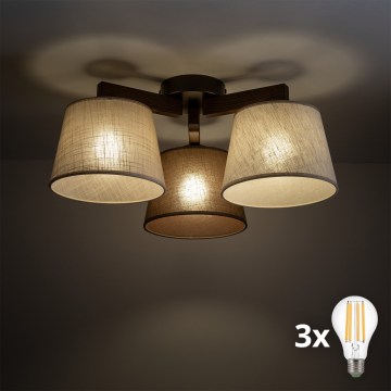 BRILAGI - LED Prie lubų tvirtinamas šviestuvas LATTE 3xE27/15W/230V pušis/mišrus