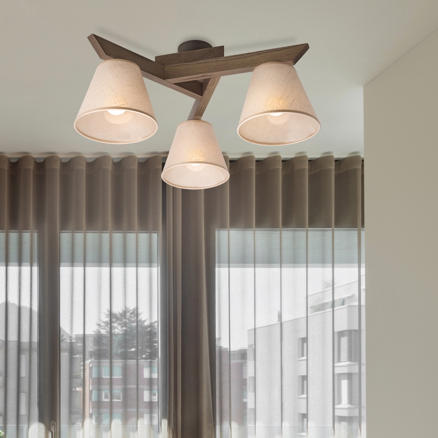 Brilagi - LED  Prie lubų tvirtinamas šviestuvas ANTHONY 3xE14/40W/230V ąžuolas riešutas/smėlinė