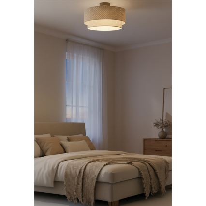 Brilagi - LED paviršinis lubinis šviestuvas BOHO BOBO 1xE27/10W/230V, skersmuo 40 cm, su taškeliais, smėlinė/kreminė