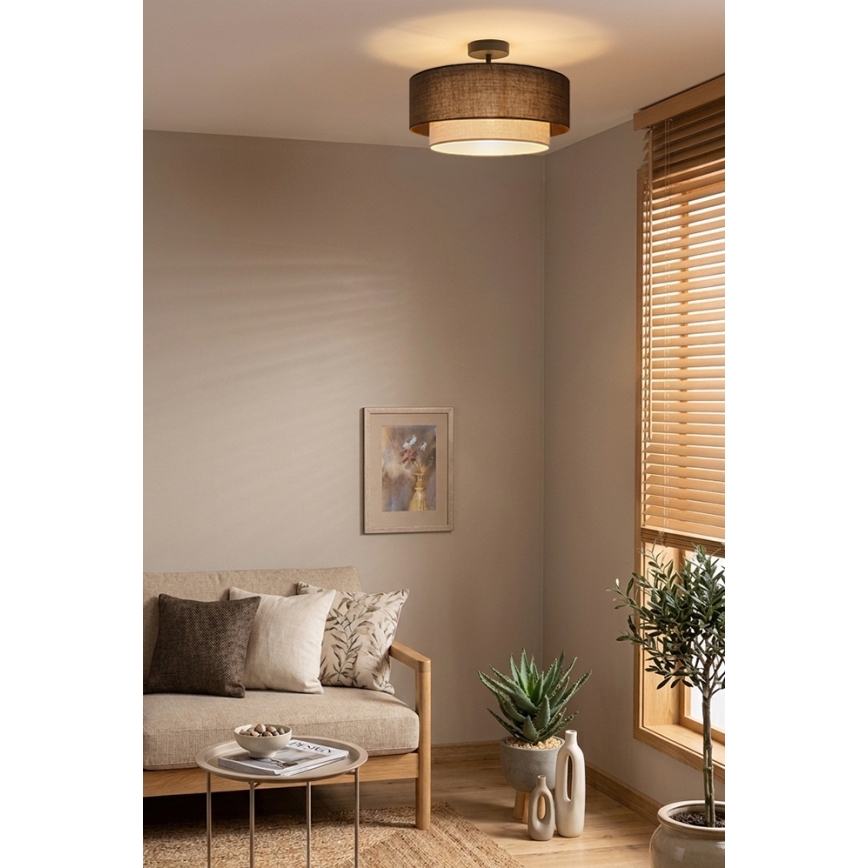 Brilagi - LED prigludęs lubinis šviestuvas BOHO ECO 1xE27/10W/230V skersmuo 40 cm ruda/kreminė