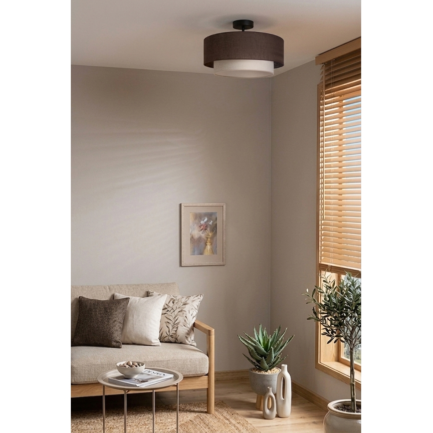 Brilagi - LED prigludęs lubinis šviestuvas BOHO ECO 1xE27/10W/230V skersmuo 40 cm ruda/kreminė