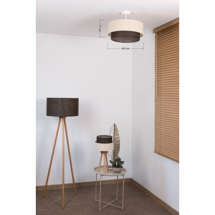 Brilagi - LED prigludęs lubinis šviestuvas BOHO stilius 1xE27/15W/230V Ø 40 cm kreminis/rudas